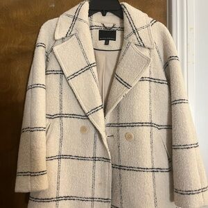 Banana Republic Cream Plaid Women's winter Coat